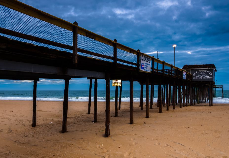 The fishing pier on the Ocean City Maryland